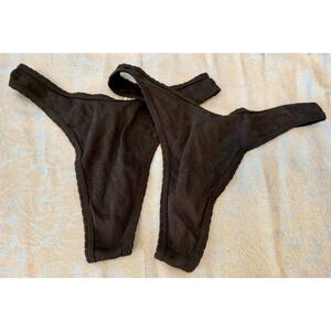 Victoria's Secret Pink Brand Panties Black Thong/String Size M‎ NWT